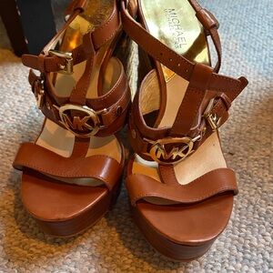Michael Kors Tan Platform Heels